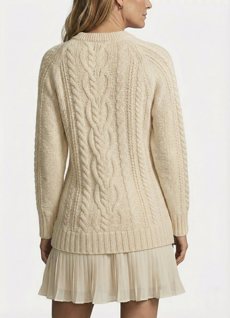 Raimorica - Knitted Sweater Dress With Cable Pattern