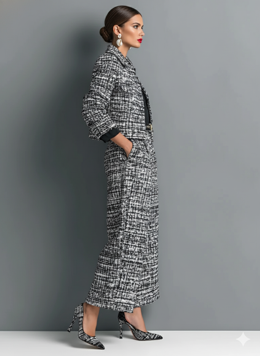 Elenea - Stylish Long Sleeved Jacket And Casual Pant