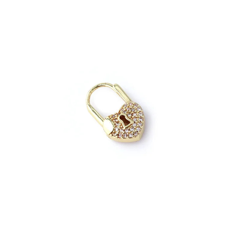LuxeHeart - Heart Lock Hoop Earrings
