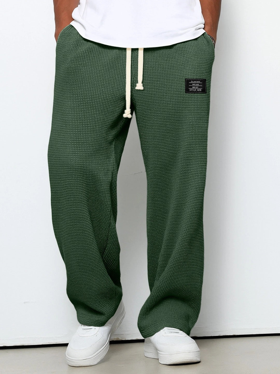 Deslan - Wide Legs Loose Pants With Adjustable Waist