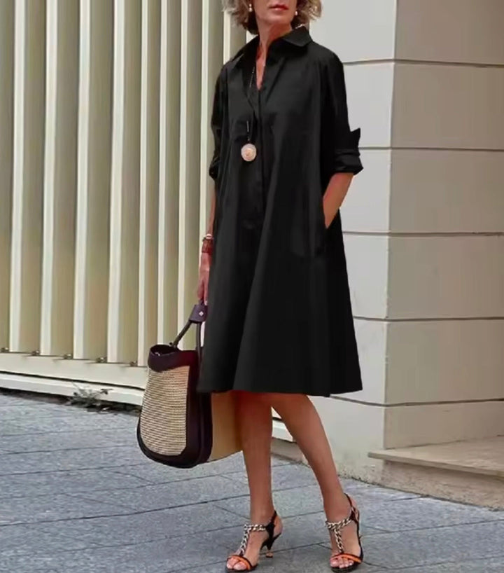 Kahleah  - Elegant Shirt Dress With Pockets