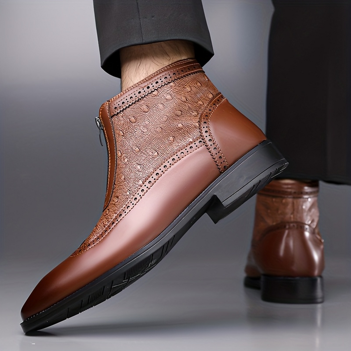 Butler - Zipper Leather Boots