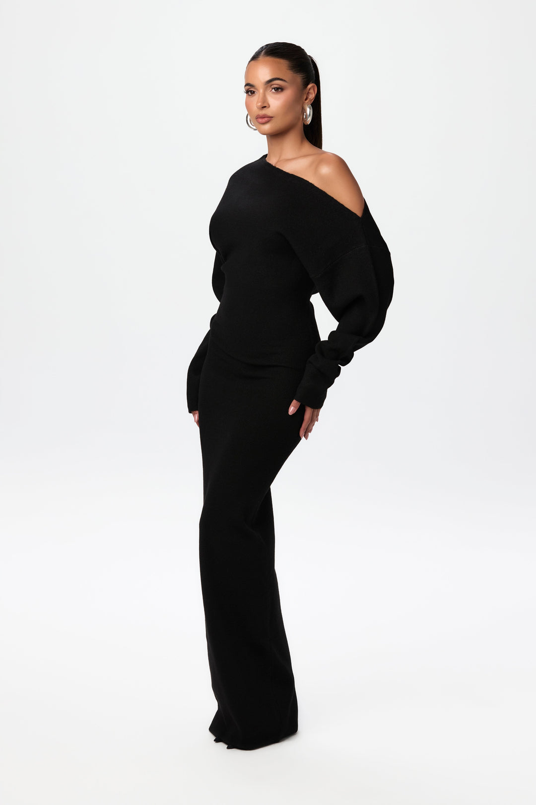 Trina - Off Shoulder Sweater Dress