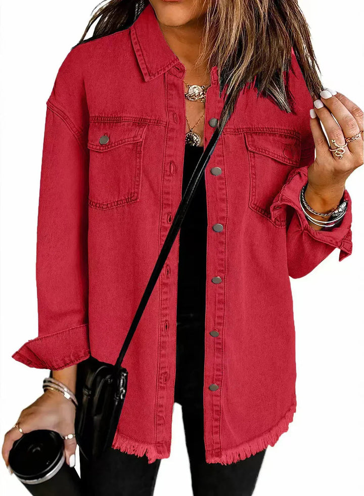 Jolien - Long Sleeve Denim Jacket With Pockets