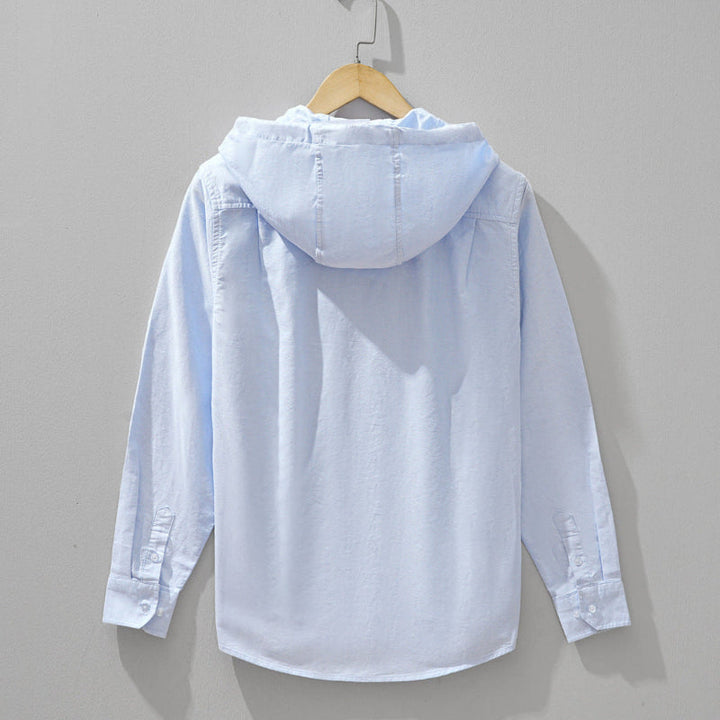 Vance - Linen Zipper Hoodie Shirt