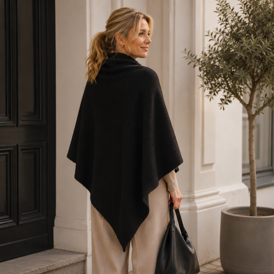 Linnisa - Fleece Shawl with Front Tie Closure