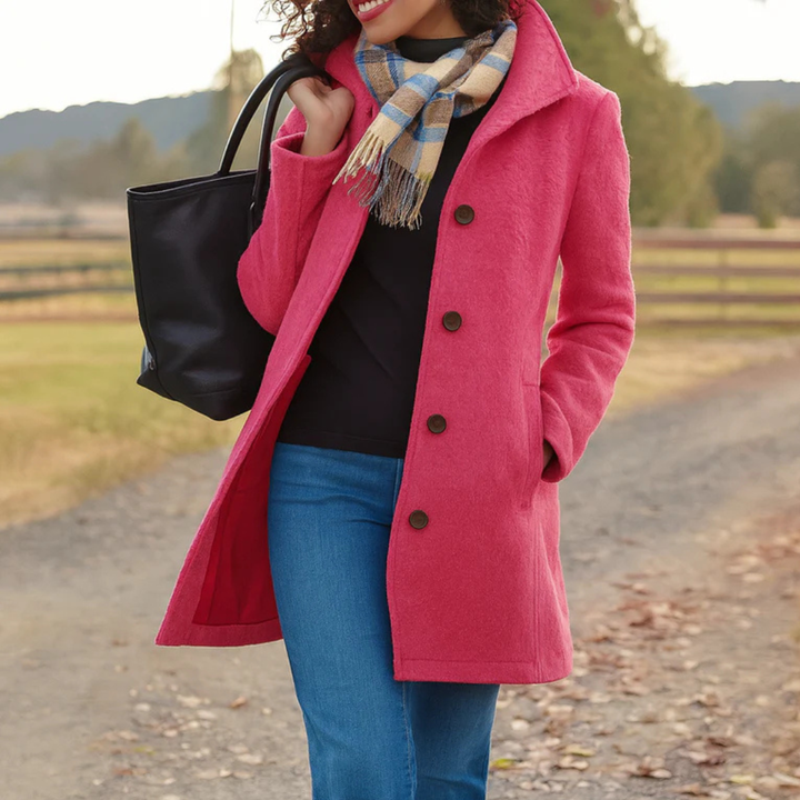Zoraine - Long Sleeve Coat With Pockets