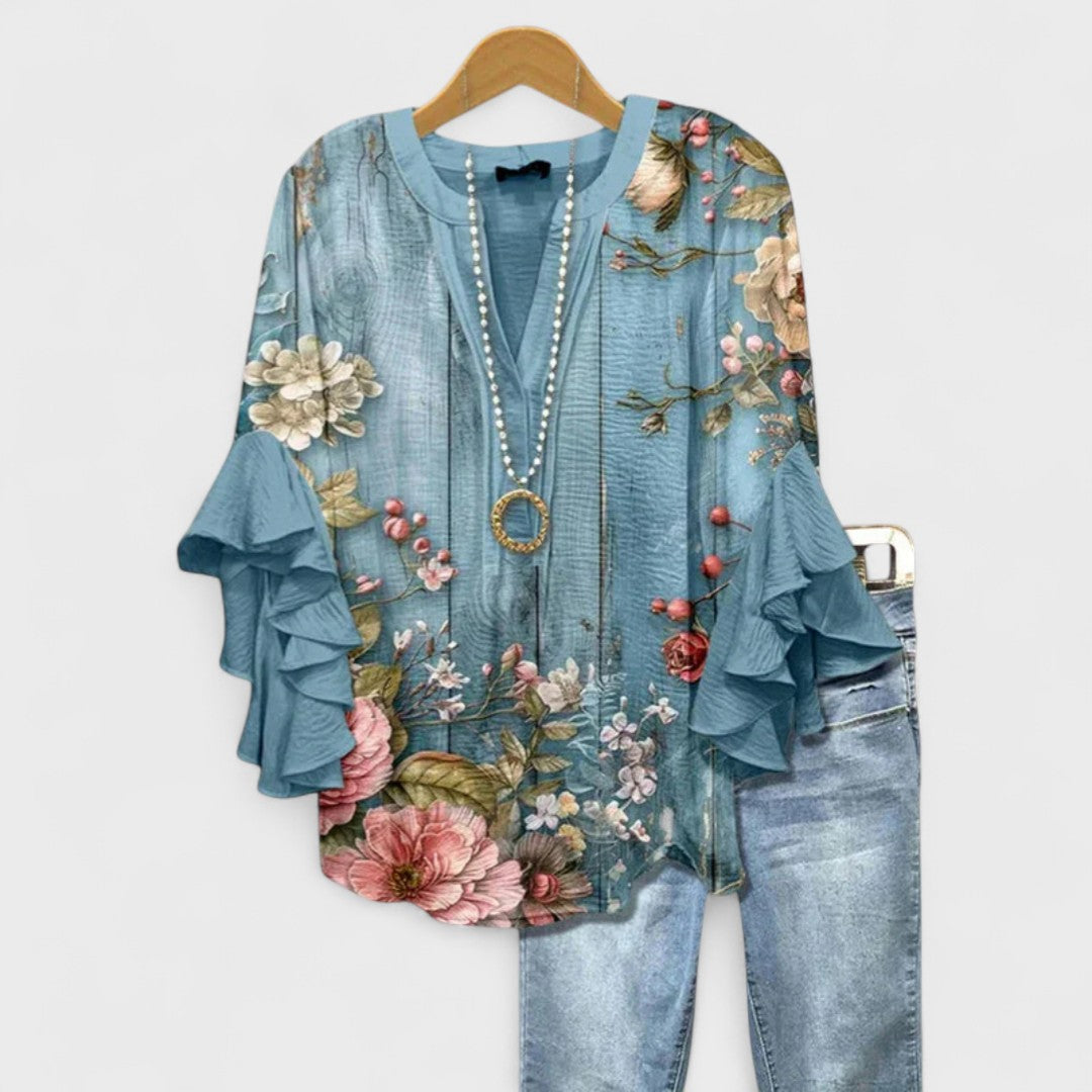 Rachida - Elegant Floral Print Blouse