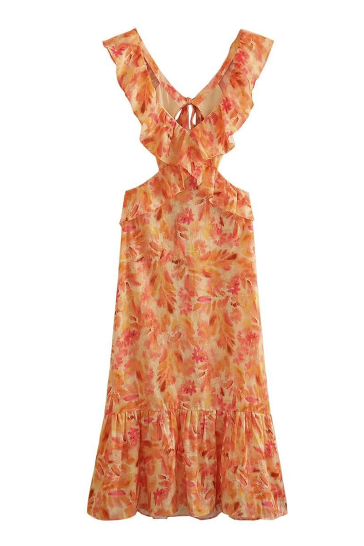 Braelynn - Elegant Long Sleeveless Dress With Ruffles