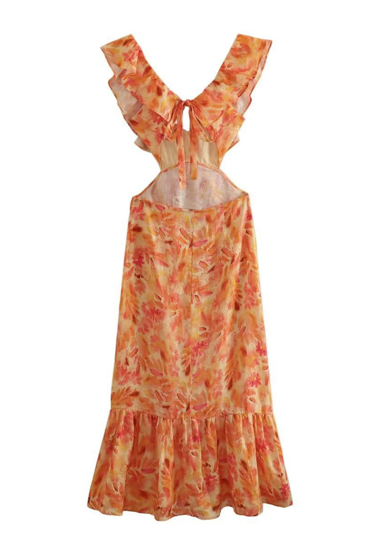 Braelynn - Elegant Long Sleeveless Dress With Ruffles