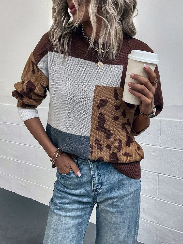 Irmgard - Vintage Leopard Patchwork Sweater