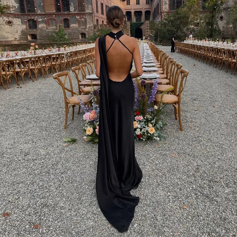 Lucila - Halter Neck Maxi Dress