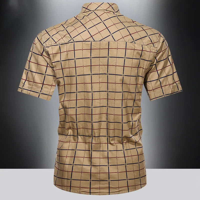 Steinar - Elegant Short Sleeve Checked Shirt