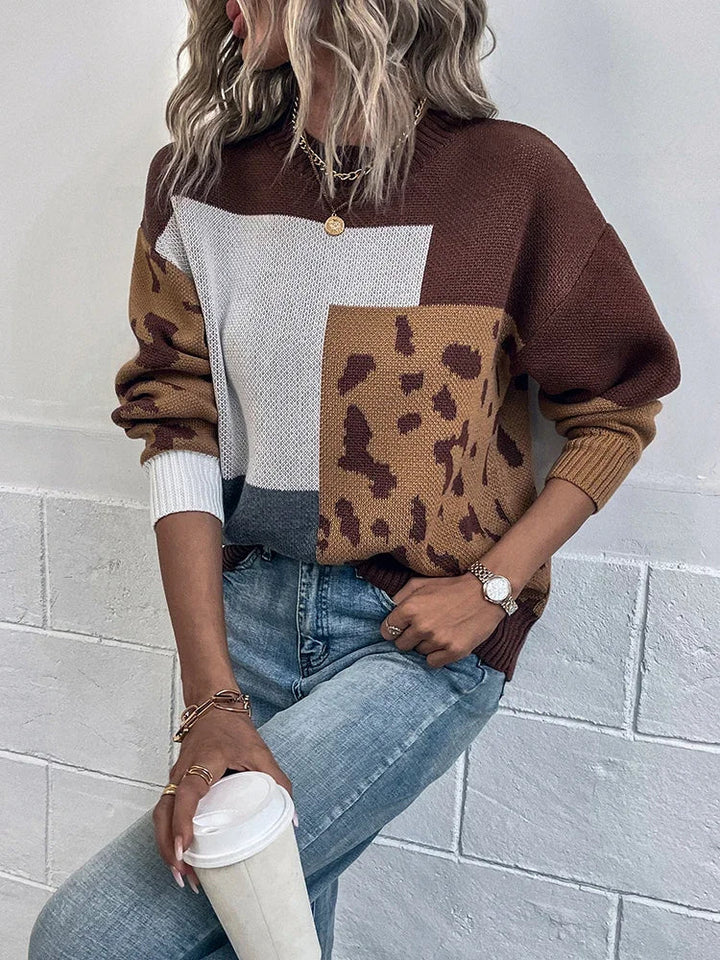 Irmgard - Vintage Leopard Patchwork Sweater