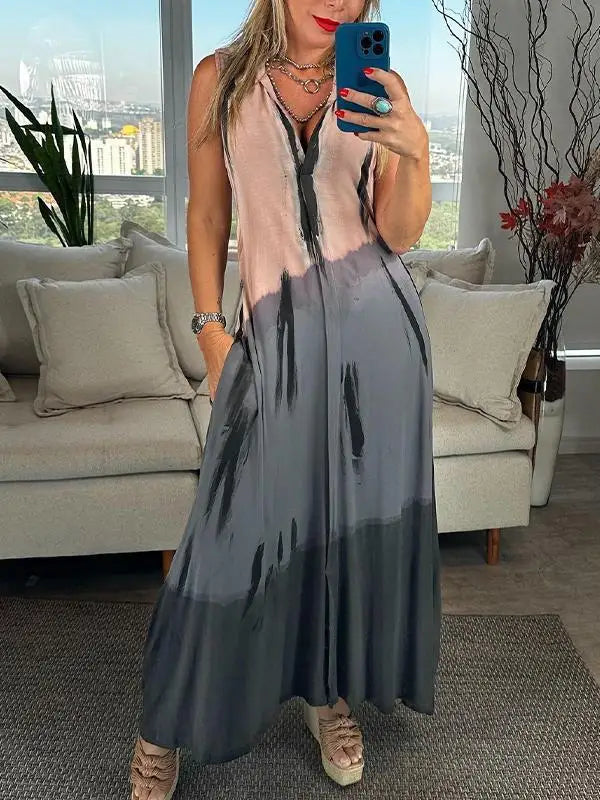 Meleana -  Sleeveless Dress With V-Neck