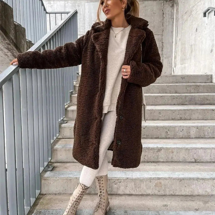 Gwenna - Teddy Plush Button Up Coat