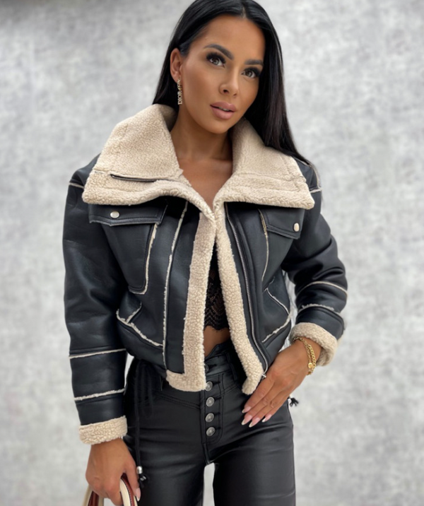 Saskanuza - Faux Shearling Lined Zip-Up Jacket