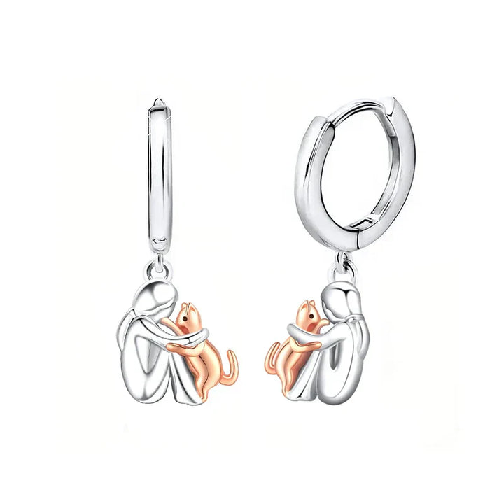 GoldenHug - Earrings With Cat Icon Round Closure
