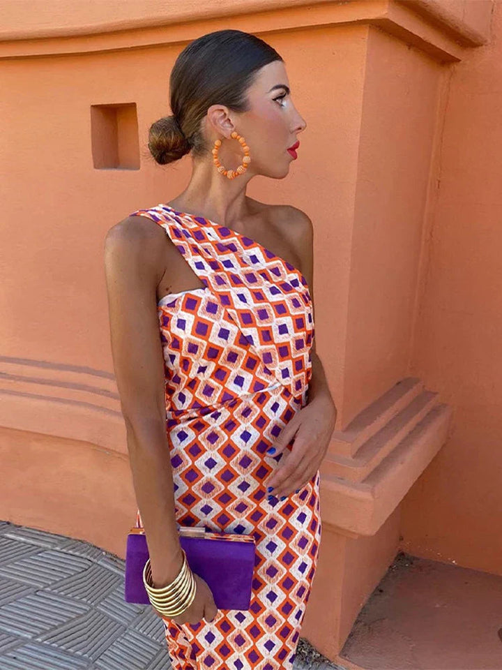 Svetlena - Elegant One-Shoulder Maxi Dress