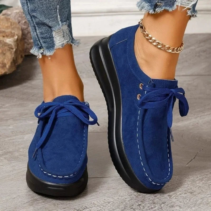 Tonja – Lace Up Suede Shoes With Non Slip Sole