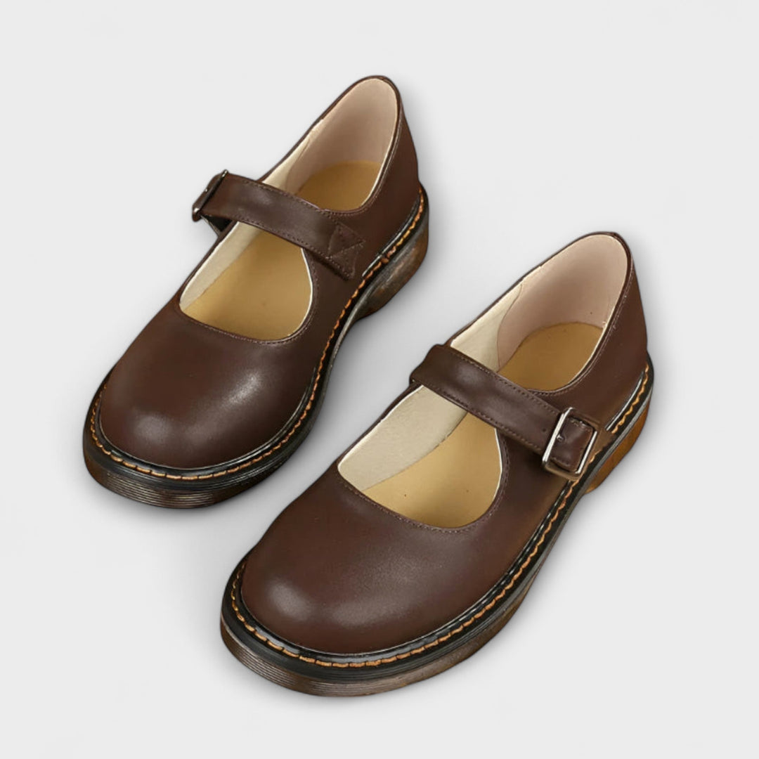 Yolanda - Stylish Leather Shoes with Strap