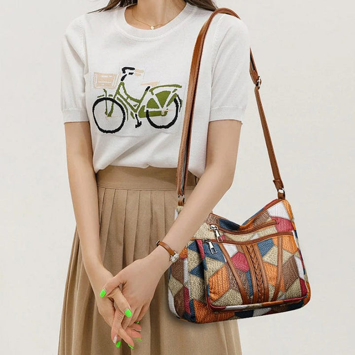 Noveolana - Mosaic Leather Shoulder Bag