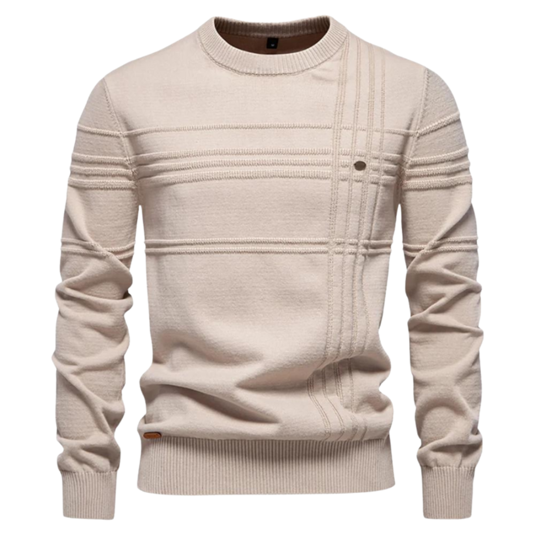 Maziarz - Elegant Sweater With Checkered Design