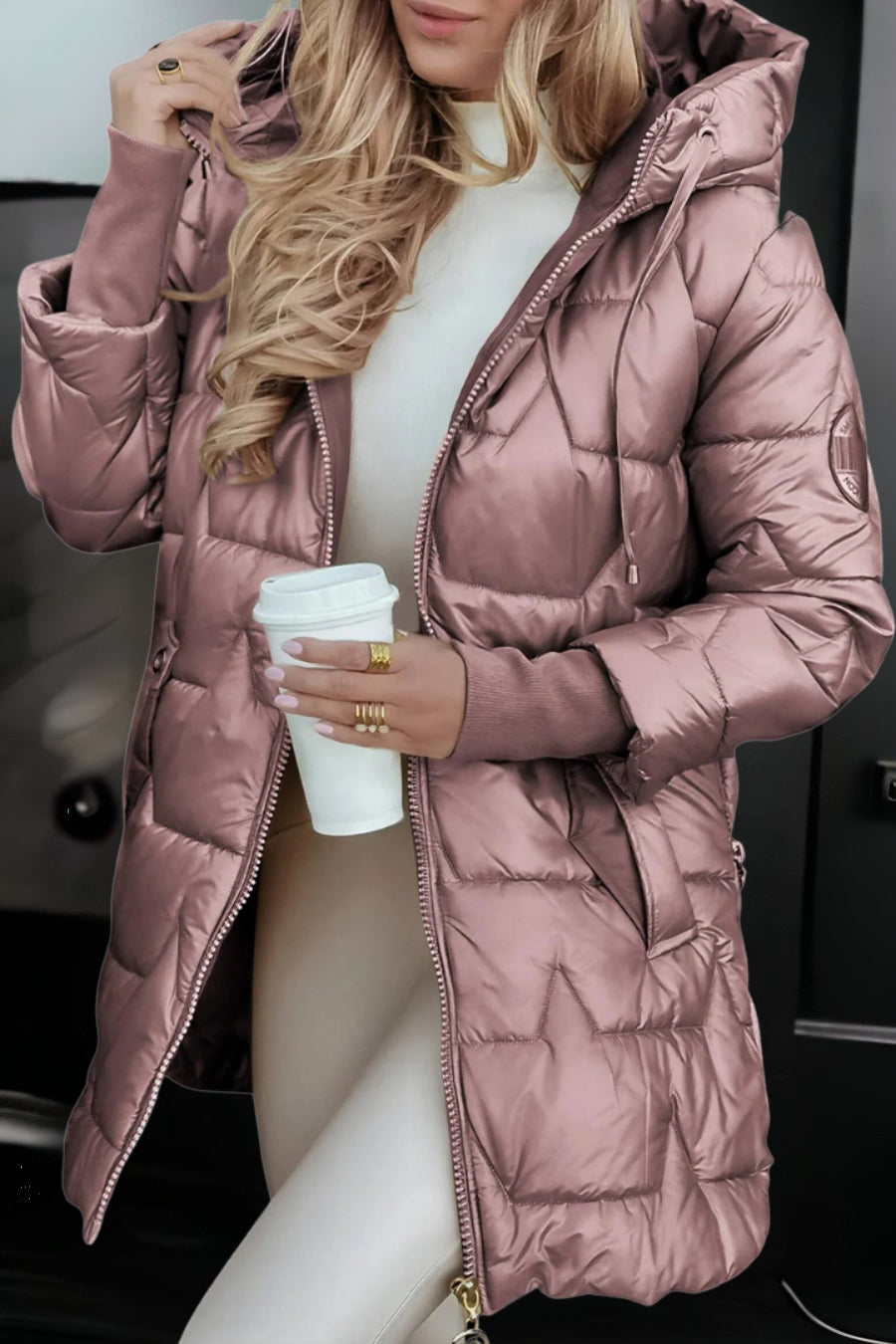 Radina - Elegant Winter Coat With Hood And Padding