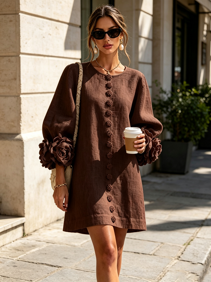 Hinan - Mini Dress With Floral Print