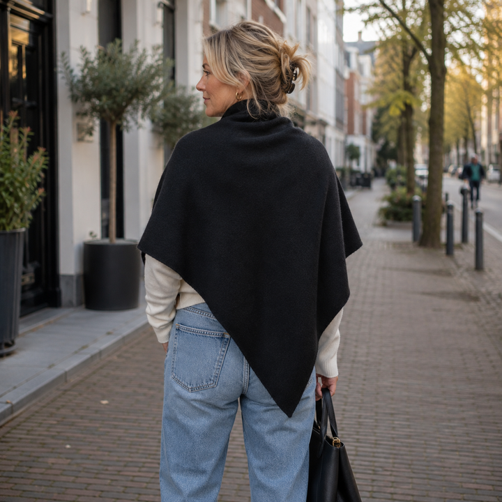 Linnisa - Fleece Shawl with Front Tie Closure
