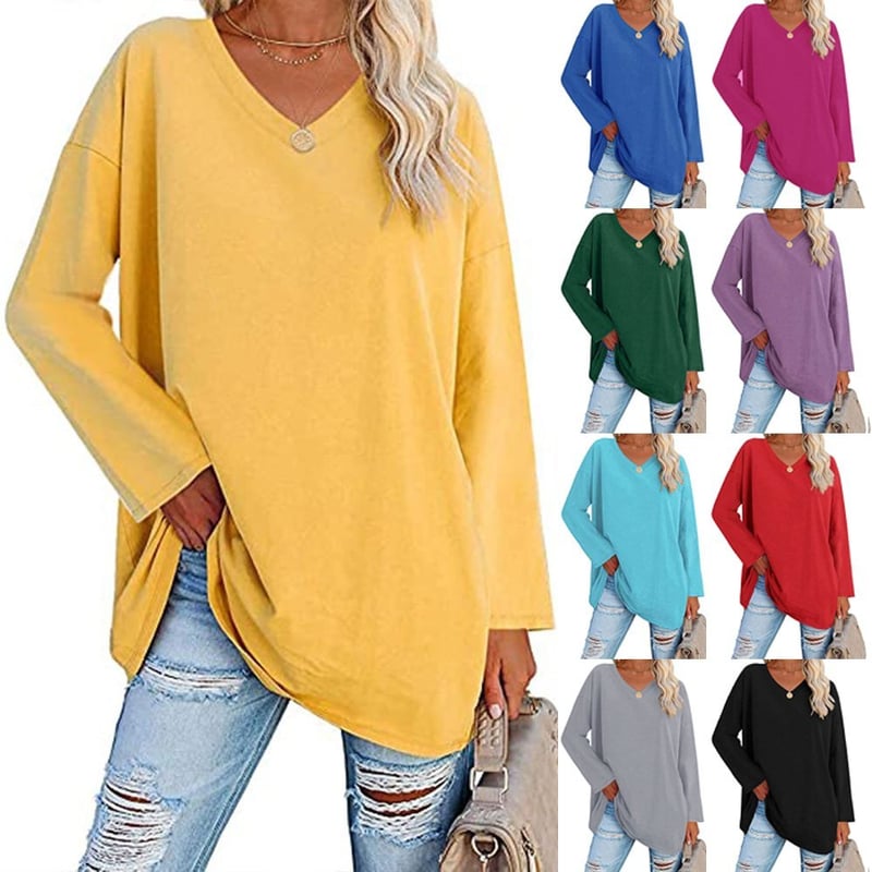 Milena - Long Sleeve Fashion V-Neck Knit Top