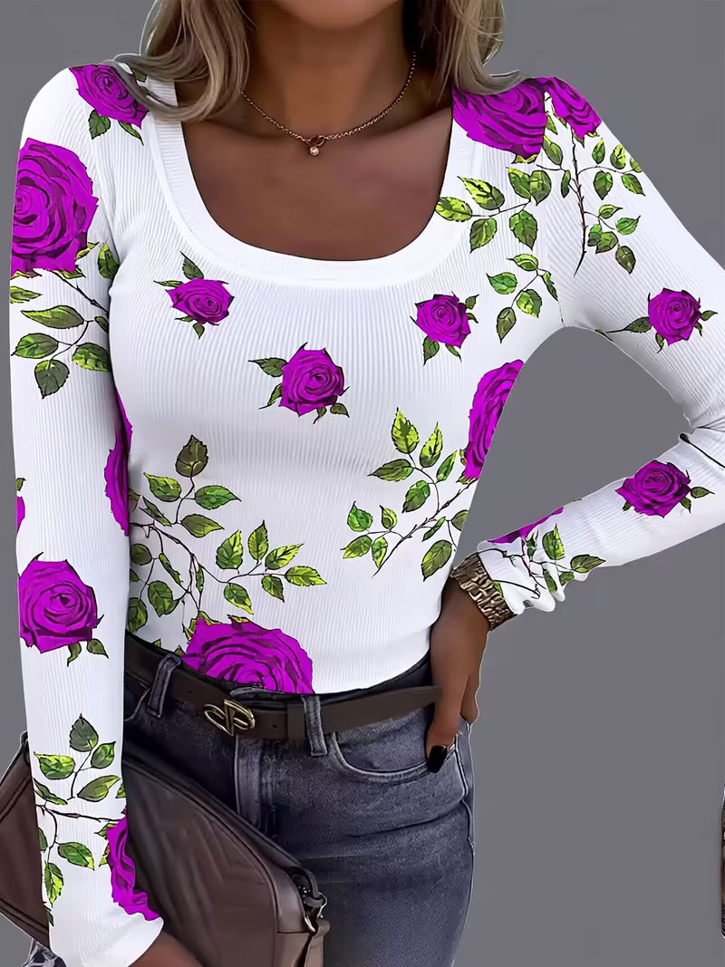 Rabiye - Square-Neck Floral Printed Top