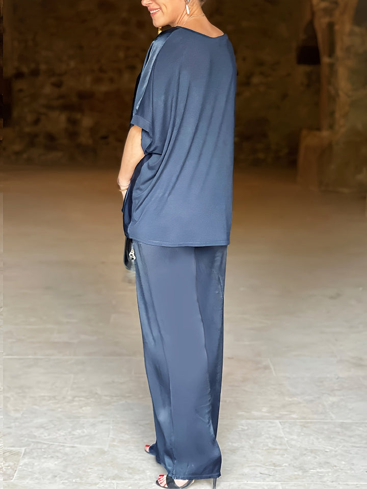Ashlee - Elegant Short Sleeve Two Piece Set