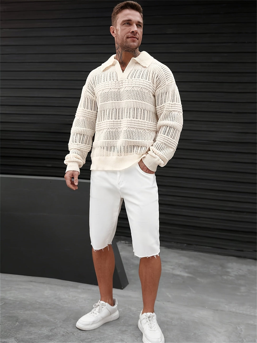 Wesley - Long Sleeve Sweater With Cut Out Design