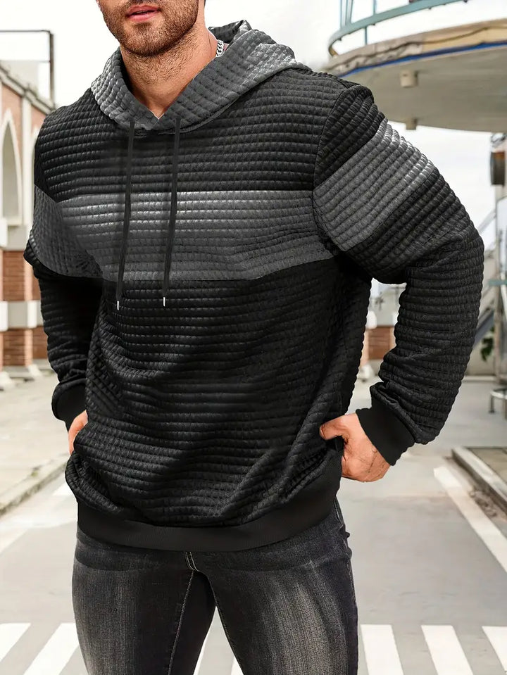 Arvid - Color Block Textured Hoodie
