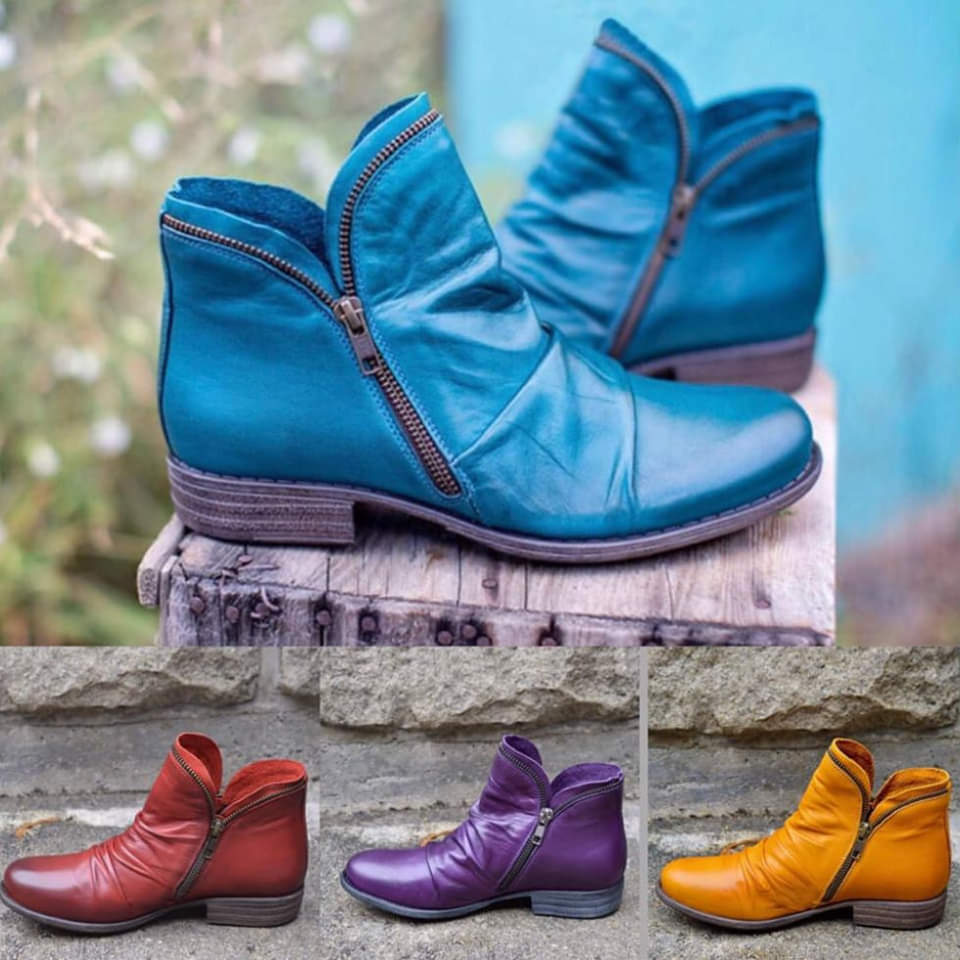 Marzell - Leather Boots With Zipper