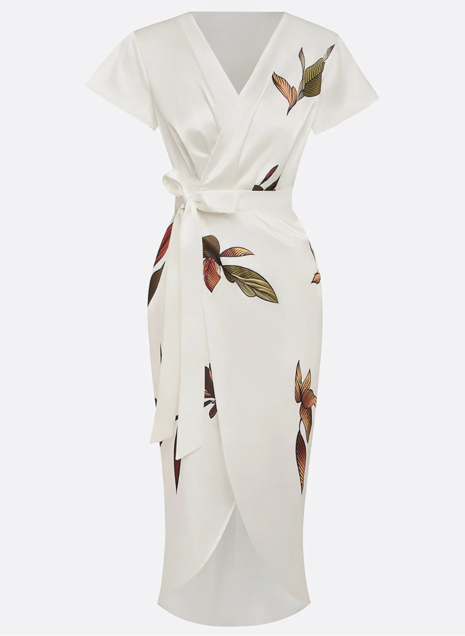 Beverly - Elegant White Satin Dress