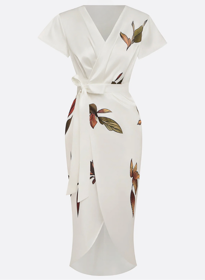 Beverly - Elegant White Satin Dress