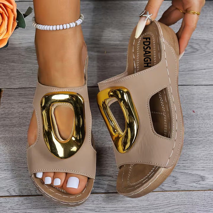 Silyna - Platform Wedge Slippers