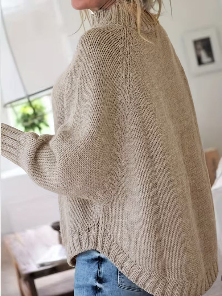 Elysaula - Turtleneck Sweater with Batwing Sleeves