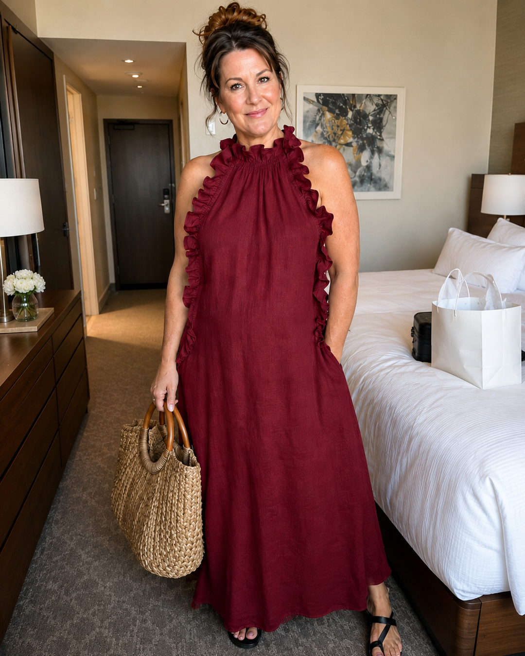 Vasara - Bohemian Maxi Dress With Ruffles