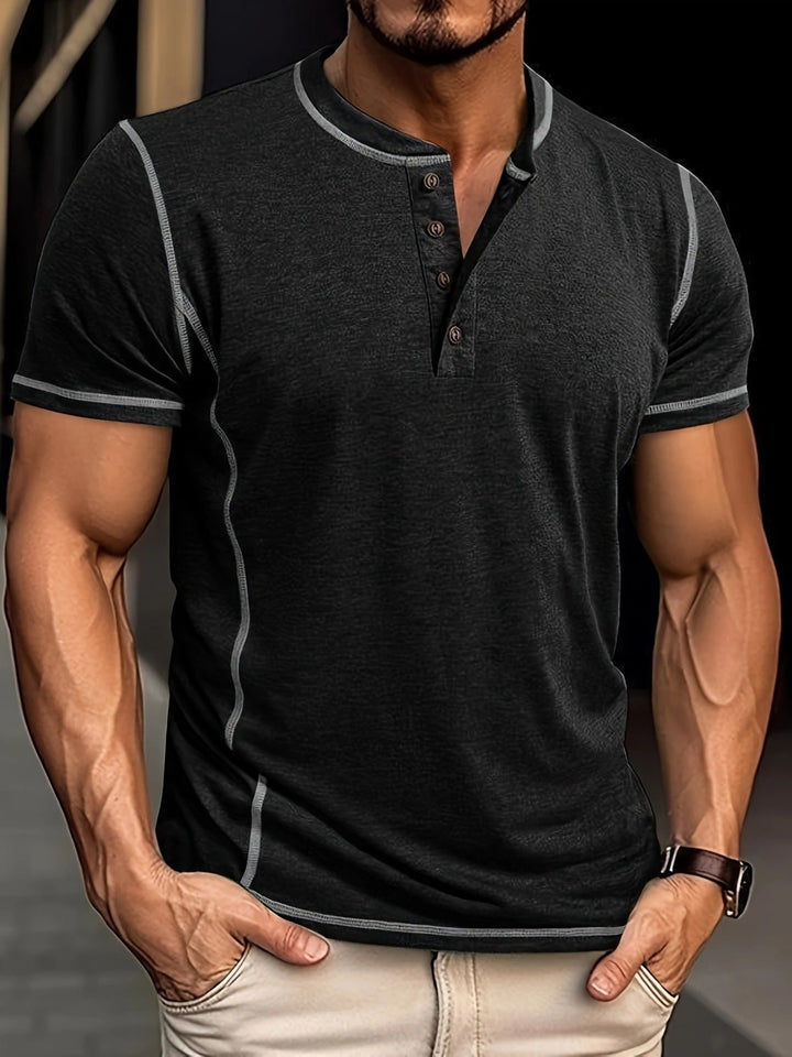 Orazio - Short Sleeve T Shirt With Button