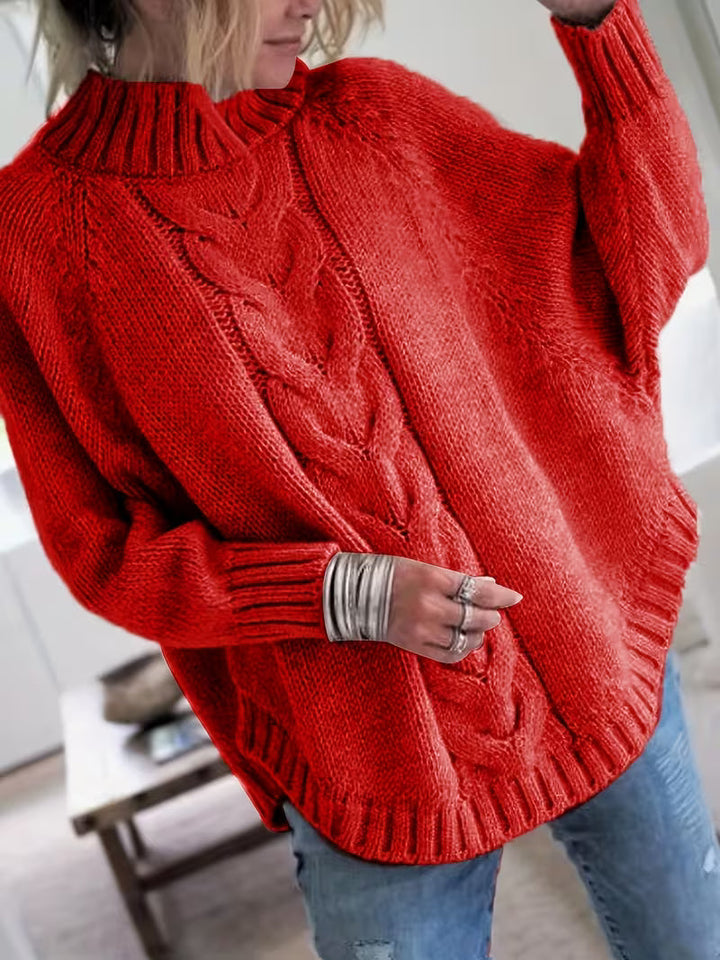 Elysaula - Turtleneck Sweater with Batwing Sleeves