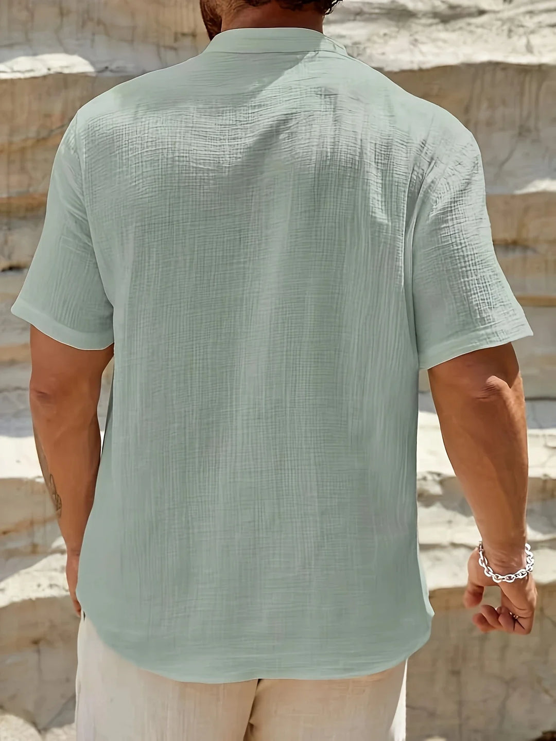 Sancho - Elegant Summer Shirt With Stand Collar