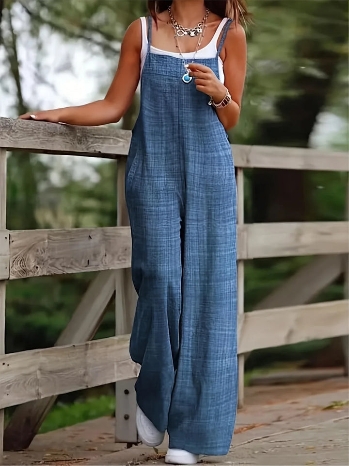 Annia - Casual Wide Leg Overalls With Pockets