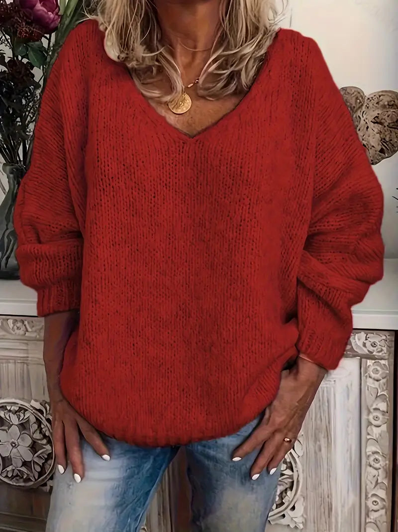 Schmidt - Casual Long Sleeve Sweater With V-Neck