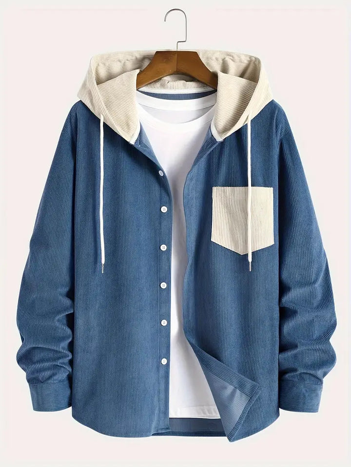 Costas - Corduroy Textured Zip-Up Hoodie