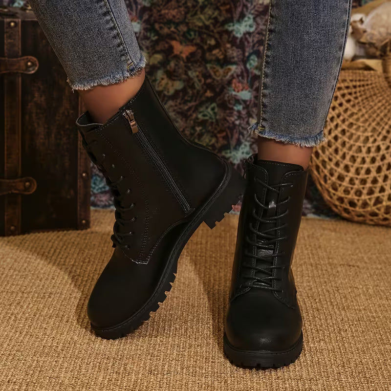 Samelle - Comfortable Lace Up Ankle Boots