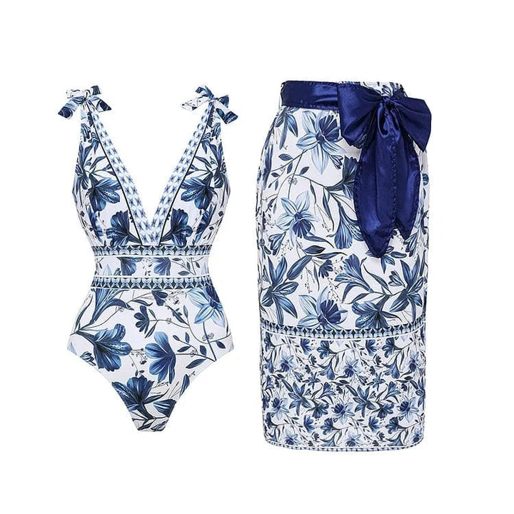 Kelda - Stylish Quick Drying Swimsuit With Skirt