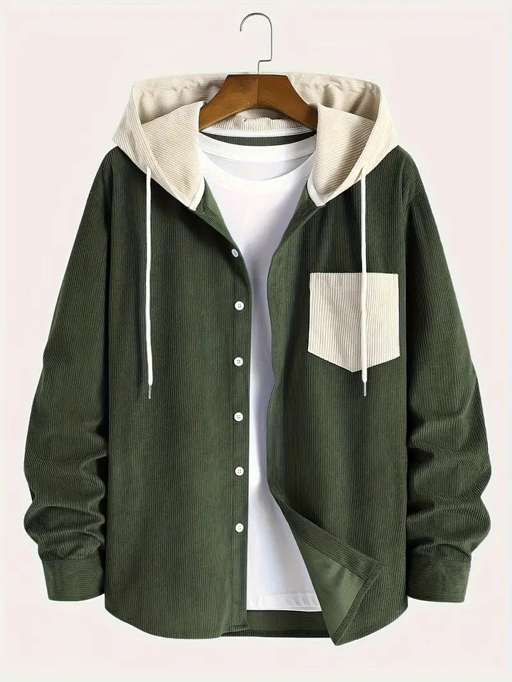 Costas - Corduroy Textured Zip-Up Hoodie
